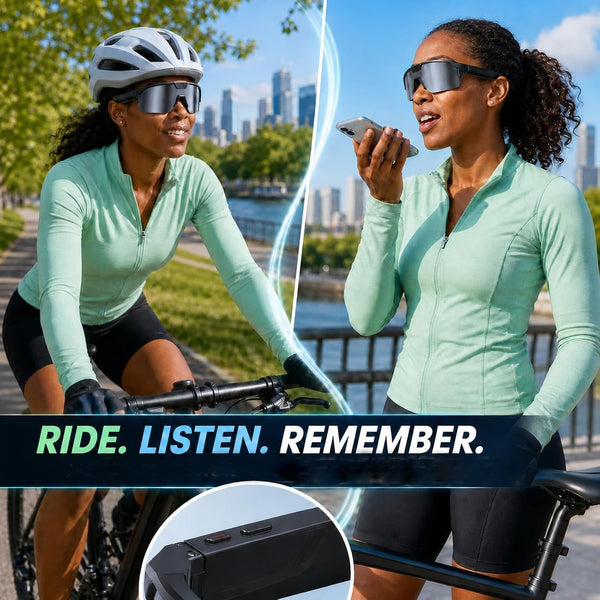 AI Sports Camera Glasses with 8MP Photos 1200P Video Bluetooth Audio Phone Call Wi-Fi