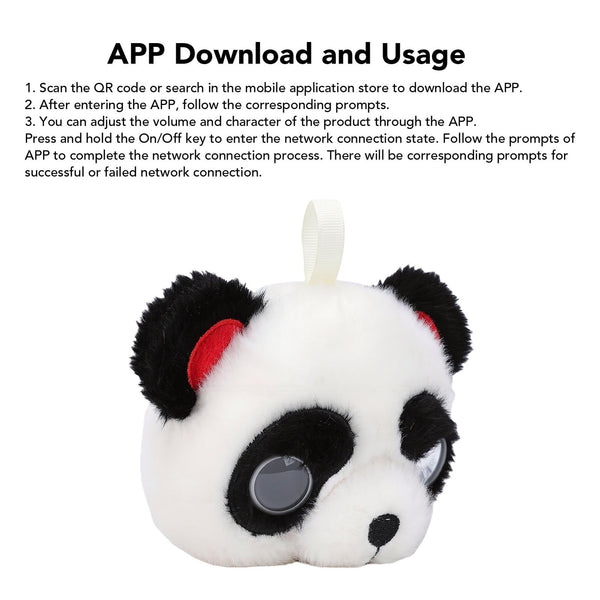 AI Talking Panda Plush Toy Portable Companion with Expressive Eyes Voice Chat Storytelling Learning