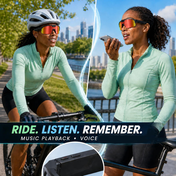 AI Sports Camera Glasses with 8MP Photos 1200P Video Bluetooth Audio Phone Call Wi-Fi