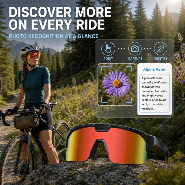 AI Sports Camera Glasses with 8MP Photos 1200P Video Bluetooth Audio Phone Call Wi-Fi