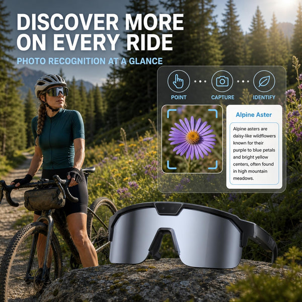 AI Sports Camera Glasses with 8MP Photos 1200P Video Bluetooth Audio Phone Call Wi-Fi