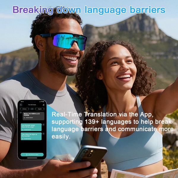AI Sports Camera Glasses with 8MP Photos 1200P Video Bluetooth Audio Phone Call Wi-Fi