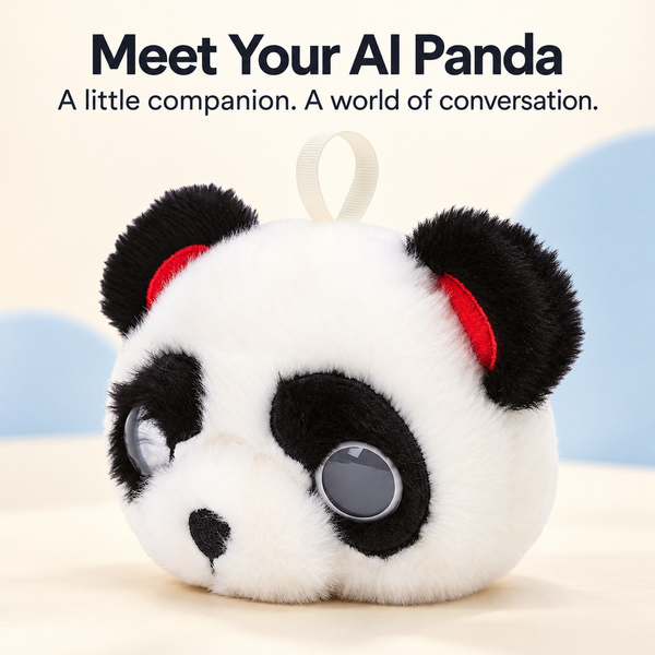 AI Talking Panda Plush Toy Portable Companion with Expressive Eyes Voice Chat Storytelling Learning