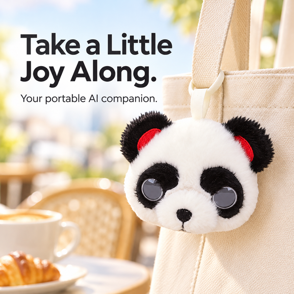 AI Talking Panda Plush Toy Portable Companion with Expressive Eyes Voice Chat Storytelling Learning