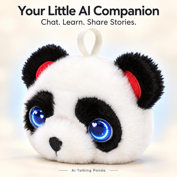 AI Talking Panda Plush Toy Portable Companion with Expressive Eyes Voice Chat Storytelling Learning