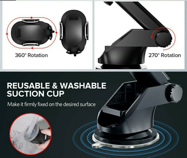 360 Degree Rotatable Sucker Car Phone Holder Stand GPS Mobile Holders