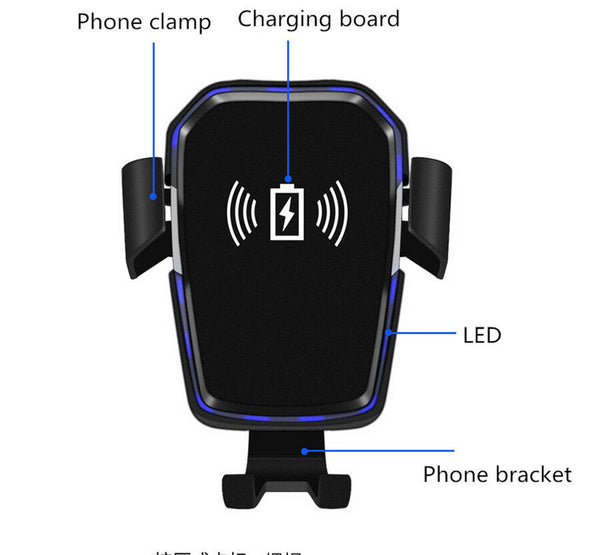 Car Dashboard Sucker Mount Charging Qi Wireless Quick Charger Holder For iPhone Samsung
