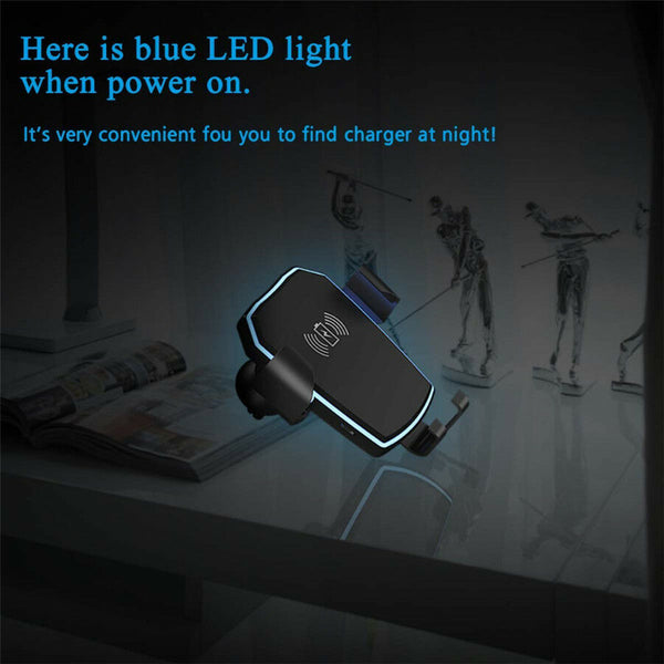 Car Dashboard Sucker Mount Charging Qi Wireless Quick Charger Holder For iPhone Samsung