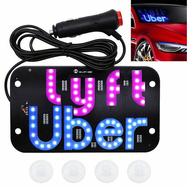Flash Bright lights Logo up Blue Pink for Lyft Taxi Car LED Window Sign