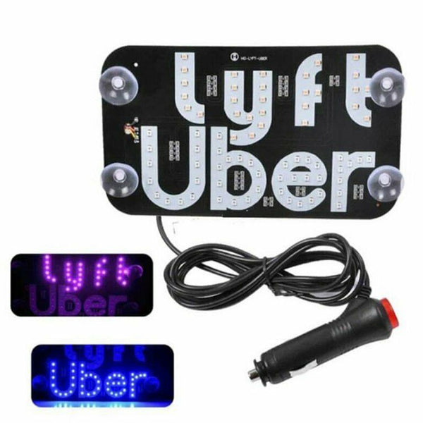 Flash Bright lights Logo up Blue Pink for Lyft Taxi Car LED Window Sign