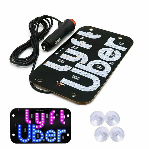 Flash Bright lights Logo up Blue Pink for Lyft Taxi Car LED Window Sign