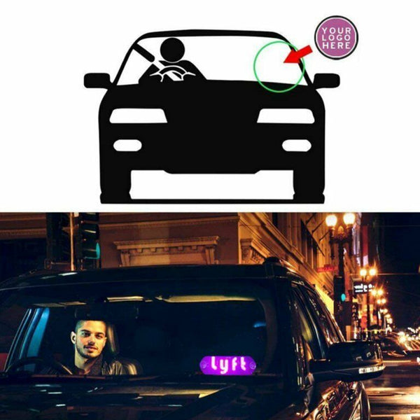 Flash Bright lights Logo up Blue Pink for Lyft Taxi Car LED Window Sign