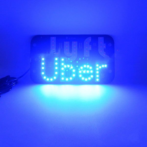 Flash Bright lights Logo up Blue Pink for Lyft Taxi Car LED Window Sign