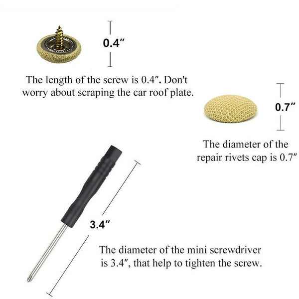 DIY Car Roof Buckle Lining Repair Fix Sagging Headliner Cloth Pin Screw Snap Rivet