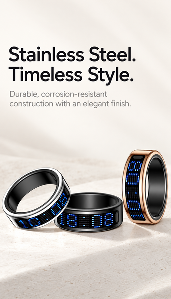 Smart Ring with Color Display Heart Rate & Sleep Tracking Call Alerts IP68 Water Resistance
