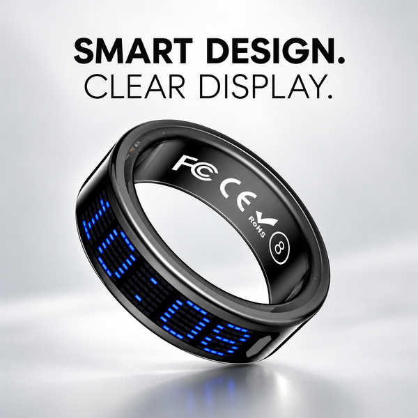 Smart Ring with Color Display Heart Rate & Sleep Tracking Call Alerts IP68 Water Resistance