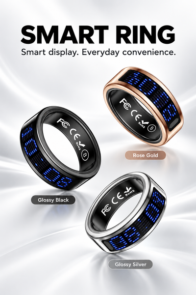 Smart Ring with Color Display Heart Rate & Sleep Tracking Call Alerts IP68 Water Resistance