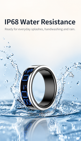 Smart Ring with Color Display Heart Rate & Sleep Tracking Call Alerts IP68 Water Resistance