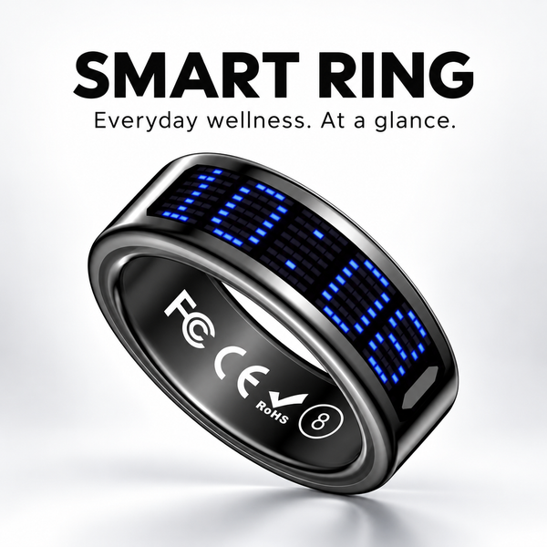 Smart Ring with Color Display Heart Rate & Sleep Tracking Call Alerts IP68 Water Resistance