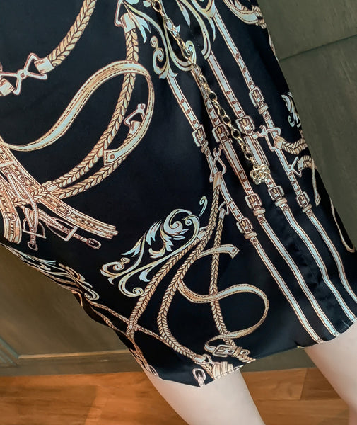 Luxury Ladies Pattern Printed Halter Neck Strapless Back Top Front Slit Evening Skirt Suit