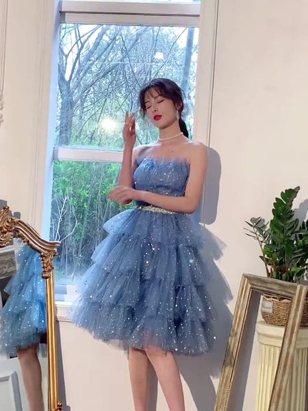 Luxury Banquet Evening Light Ball Off Shoulder Tulle Sequins Tutu Bridesmaid Layered Dress