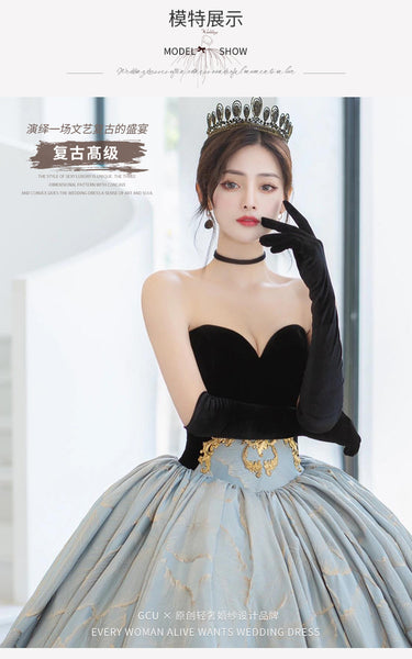 Cute Bridal Satin Wedding Tube Top Elegant Catwalk Sweetheart Evening Dinner Gold Sash Sleeveless Backless Floor Length Dress Long Gown