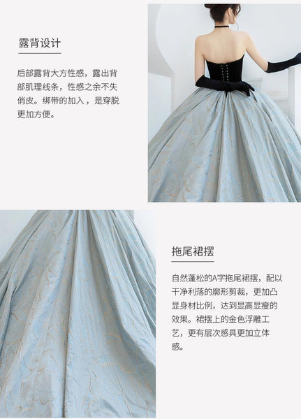 Cute Bridal Satin Wedding Tube Top Elegant Catwalk Sweetheart Evening Dinner Gold Sash Sleeveless Backless Floor Length Dress Long Gown