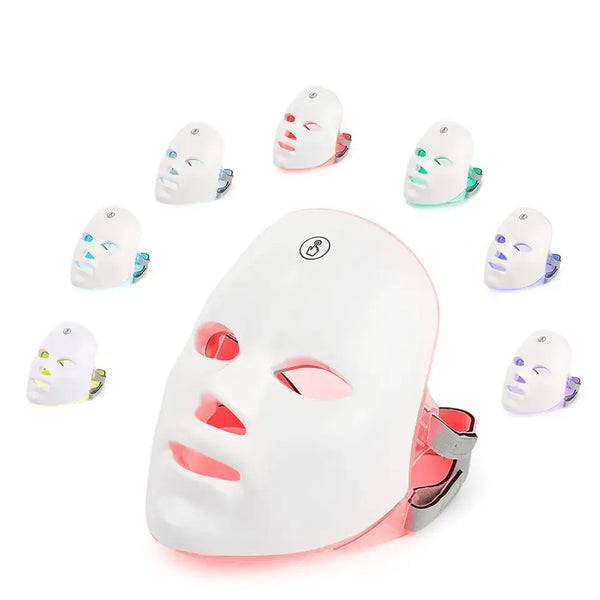 7 LED Light Colour Therapy Improve Face Skin Care Wrinkle Acne Removal Spectrometer Beauty Facial Household Mask