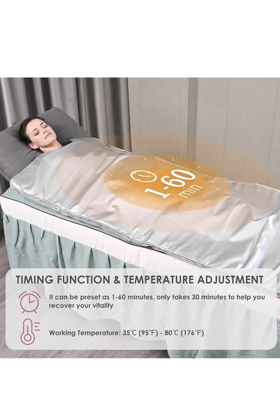 IR Far Infrared Body Shaping Sauna Heating Beauty Salon Blanket Steaming Sweat Slimming Fitness Moisture Removal Remote Machine