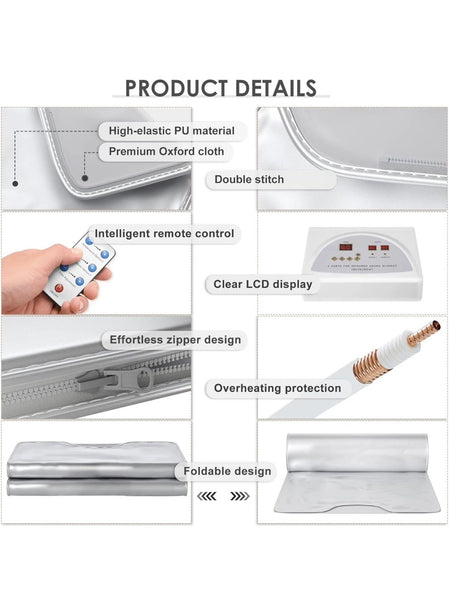 IR Far Infrared Body Shaping Sauna Heating Beauty Salon Blanket Steaming Sweat Slimming Fitness Moisture Removal Remote Machine