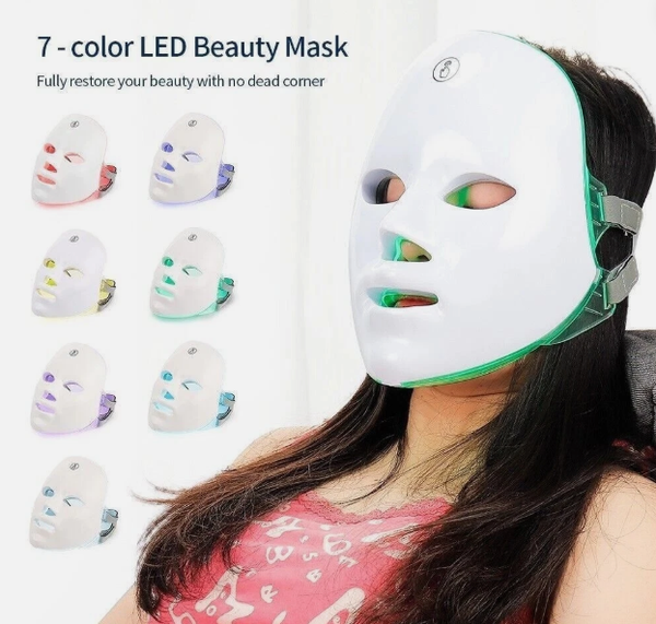 7 LED Light Colour Therapy Improve Face Skin Care Wrinkle Acne Removal Spectrometer Beauty Facial Household Mask