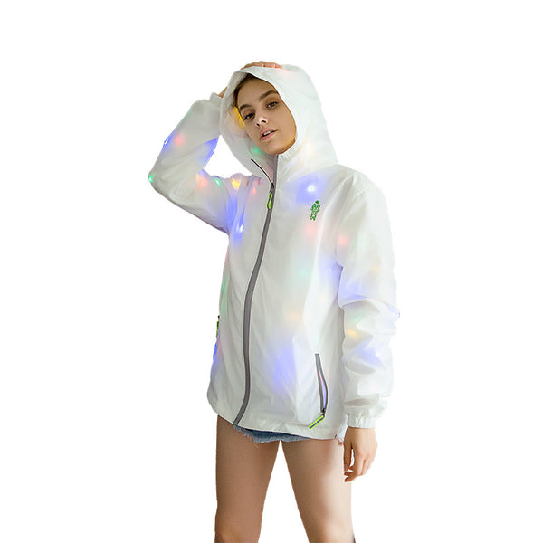 LED Christmas Party Casual Colorful Luminous clothes Unisex Nightclub Bar Long Sleeves Tops Jacket Coat