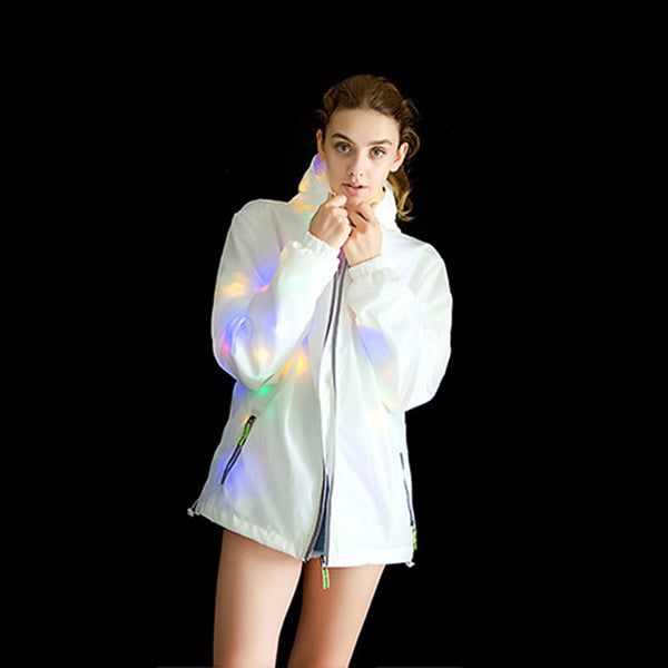 LED Christmas Party Casual Colorful Luminous clothes Unisex Nightclub Bar Long Sleeves Tops Jacket Coat