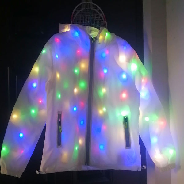 LED Christmas Party Casual Colorful Luminous clothes Unisex Nightclub Bar Long Sleeves Tops Jacket Coat
