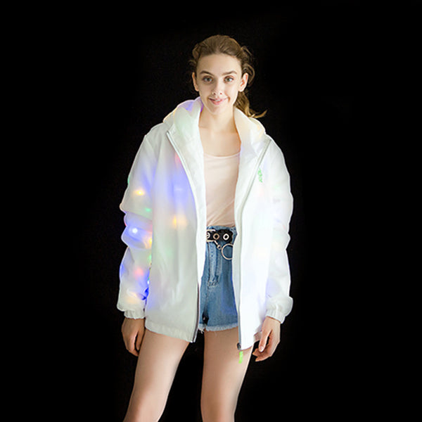 LED Christmas Party Casual Colorful Luminous clothes Unisex Nightclub Bar Long Sleeves Tops Jacket Coat