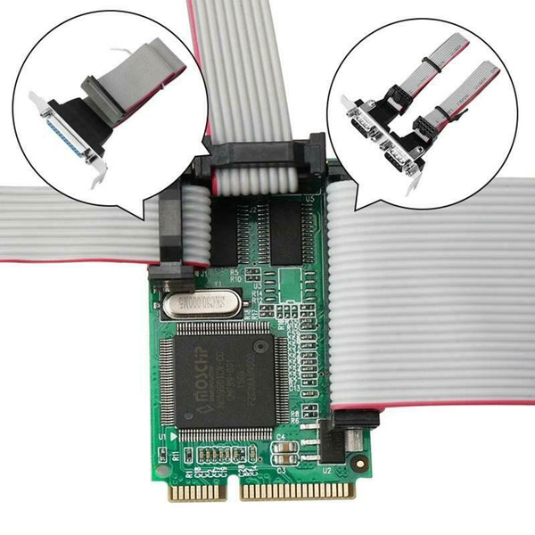 Mini PCIe to 2 RS232 Serial Ports and 1 Parallel Port Expansion Card for notebook
