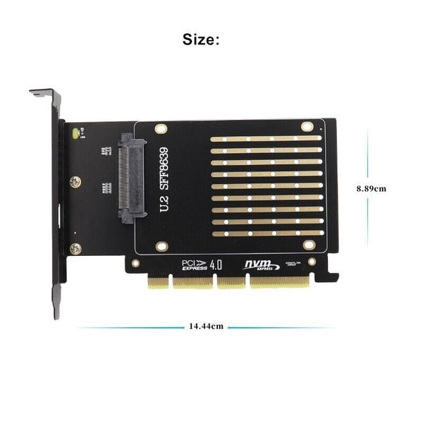 U.2 SFF-8639 NVMe SSD to PCIe 4.0 PCI Express Adapter Card for Desktop PC and Workstation