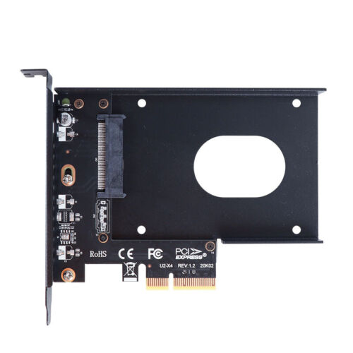 PCIe 4.0 x4 to 2.5 Inch U.2 SFF-8639 NVMe SSD Adapter Card with Drive Mounting Tray for Desktop PC and Workstation