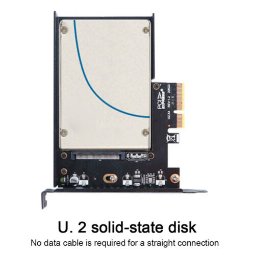 PCIe 4.0 x4 to 2.5 Inch U.2 SFF-8639 NVMe SSD Adapter Card with Drive Mounting Tray for Desktop PC and Workstation
