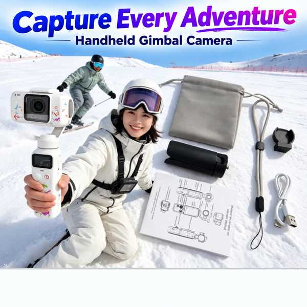 Handheld Gimbal Sport Camera with 4K Video and 2-Axis Stabilization