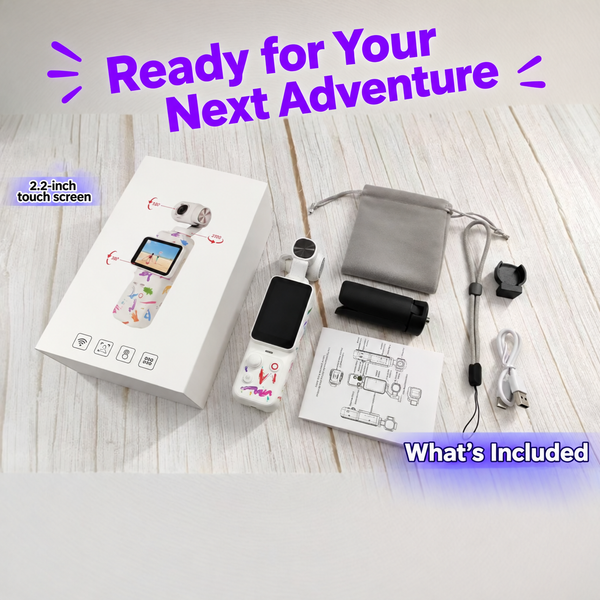 Handheld Gimbal Sport Camera with 4K Video and 2-Axis Stabilization