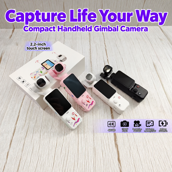 Handheld Gimbal Sport Camera with 4K Video and 2-Axis Stabilization