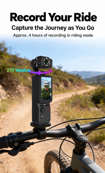 Handheld Gimbal Sport Camera with 4K Video and 2-Axis Stabilization