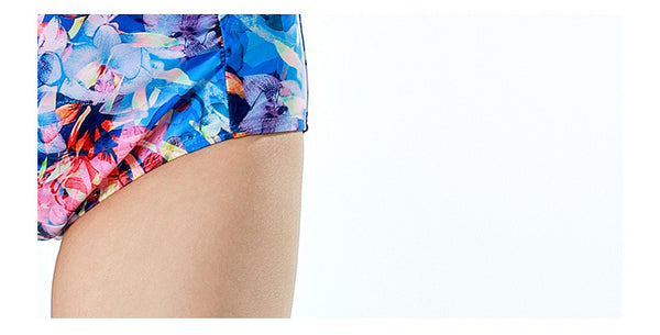 Retro Vintage Fashionable Women Backless Floral One Piece Swimsuit
