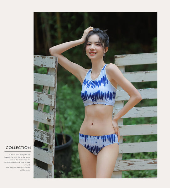 Women Sporty Style Cover Sun Hoodie Long Sleeve Rash Guard 4 Piece Set Tank Top Swimsuit
