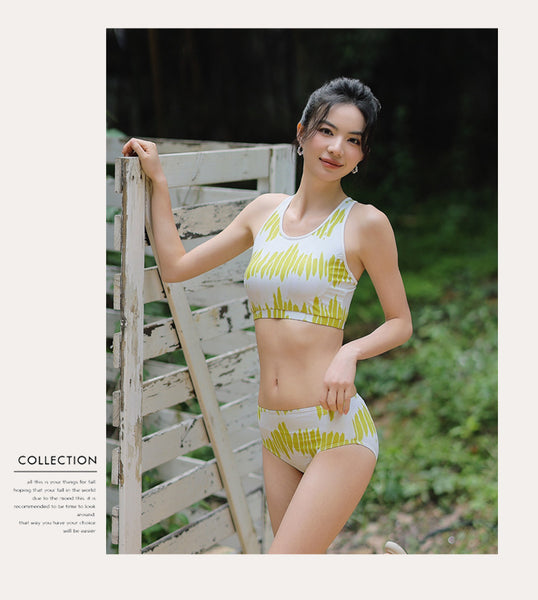 Women Sporty Style Cover Sun Hoodie Long Sleeve Rash Guard 4 Piece Set Tank Top Swimsuit