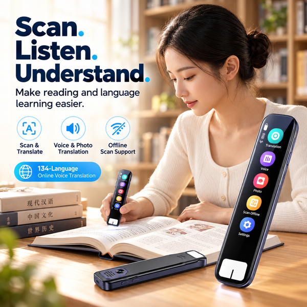 Smart Translation Pen with Voice, Scan & Photo Translation, Touchscreen and Offline Support