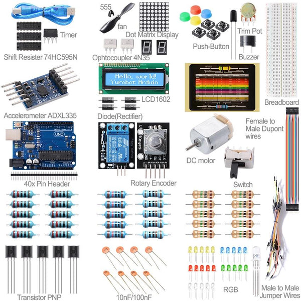 Arduino Starter Beginner Kit Compatible Breadboard Component Module LCD UNO R3