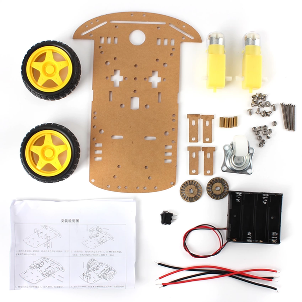 2WD Smart Motor Robot Car Battery Box Chassis Kit Speed Encoder For Arduino Toy