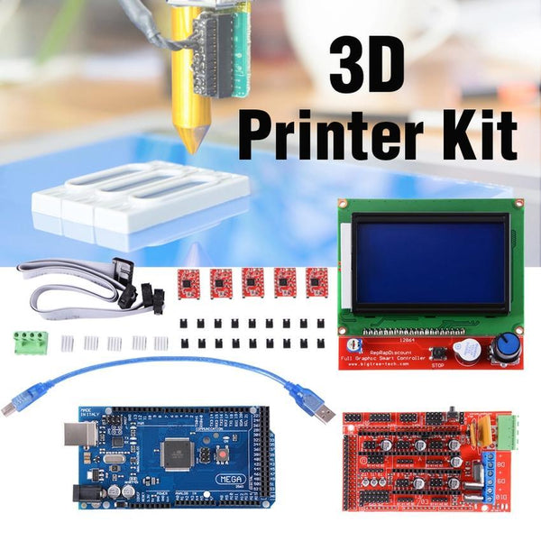 LCD 12864 RAMPS 1.4 Mega 2560 5x A4988 Stepper Driver 3D Printer Kit for Arduino